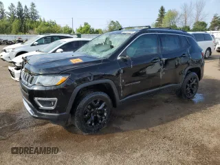 2018 Jeep Compass Limited z VIN 3C4NJDCB2JT361872, wystawiony jako Copart lot #64197225 z przebiegiem Nie podano mil oraz Szkoda całkowita • Salvage title. Historia ofert i sprzedaży dostępna na DreamBid. Obrazek 1.