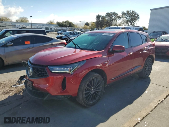 2022 Acura RDX PMC Edition with VIN 5J8TC2H81NL001921, listed as a Copart auction lot 80665954 with 57,354 mi miles and Salvage Title. Bid and sale history available at carsss.com. Image 1.