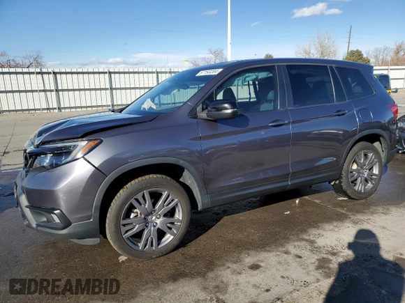 2019 Honda Passport EX-L with VIN 5FNYF8H53KB027391, listed as a Copart auction lot 87193204 with 92,870 mi miles and Salvage title. Bid and sale history available at DreamBid. Image 1.