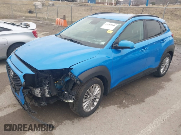 2020 Hyundai Kona SEL with VIN KM8K22AA2LU474451, listed as a IAAI auction lot 41707366 with 40,329 mi miles. Bid and sale history available at carsss.com. Image 2.