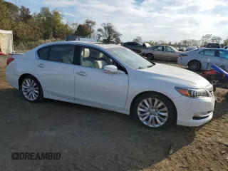2015 Acura RLX Advance Pkg with VIN JH4KC1F9XFC001111, listed as a Copart auction lot 76793314 with 21,957 mi miles and Salvage Title. Bid and sale history available at carsss.com. Image 4.