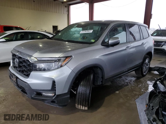 2024 Honda Passport EX-L z VIN 5FNYF8H55RB019867, wystawiony jako Copart lot #50025235 z przebiegiem 17 636 mil mil oraz Czysty tytuł • Clean title. Historia ofert i sprzedaży dostępna na DreamBid. Obrazek 1.