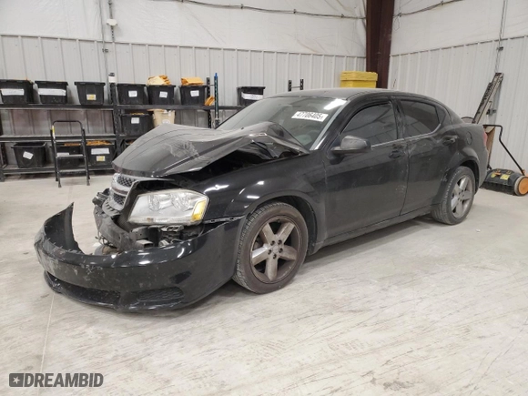 2013 Dodge Avenger SE with VIN 1C3CDZAB9DN729598, listed as a Copart auction lot 47706405 with 139,214 mi miles and Salvage Title. Bid and sale history available at carsss.com. Image 1.
