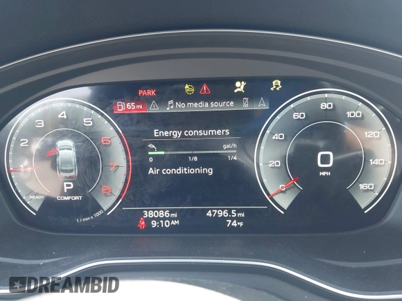 2022 Audi A5 Sportback Premium Plus z VIN WAUCBCF50NA032585, wystawiony jako IAAI lot #42234716 z przebiegiem 38 086 mil mil oraz . Historia ofert i sprzedaży dostępna na DreamBid. Obrazek 7.