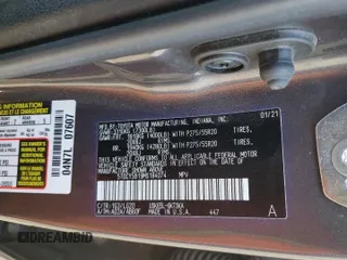 2021 Toyota Sequoia TRD Sport with VIN 5TDCY5B19MS184074, listed as a Copart auction lot 41535935 with 104,810 mi miles and Salvage Title. Bid and sale history available at carsss.com. Image 16.