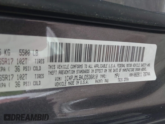 2018 Jeep Cherokee Latitude Plus with VIN 1C4PJMLB4JD536010, listed as a IAAI auction lot 42468945 with 88,099 mi miles and . Bid and sale history available at DreamBid. Image 9.