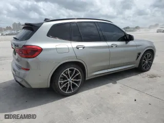 2020 BMW X3 M Competition with VIN 5YMTS0C02LLA57655, listed as a Copart auction lot 50796084 with 0 mi miles and Salvage Title. Bid and sale history available at carsss.com. Image 3.