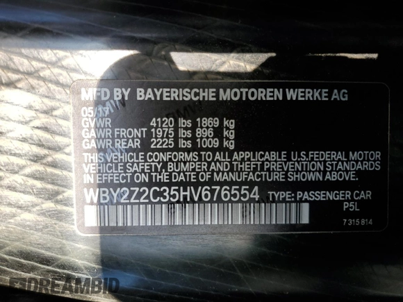 2017 BMW i8 z VIN WBY2Z2C35HV676554, wystawiony jako Copart lot #69516714 z przebiegiem 58 163 mil mil oraz Szkoda całkowita • Salvage title. Historia ofert i sprzedaży dostępna na DreamBid. Obrazek 14.