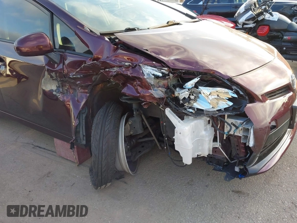 2013 Toyota Prius One with VIN JTDKN3DU5D5625589, listed as a IAAI auction lot 41527206 with 153,411 mi miles. Bid and sale history available at carsss.com. Image 6.