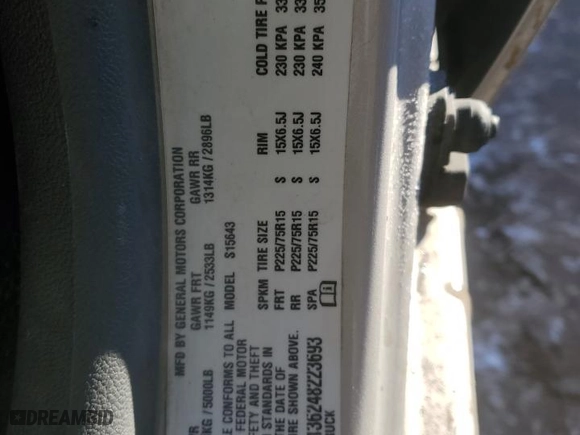 2004 Chevrolet Colorado 1SB LS Z85 with VIN 1GCCS136248223693, listed as a Copart auction lot 87635595 with 129,224 mi miles and Salvage Title. Bid and sale history available at carsss.com. Image 12.