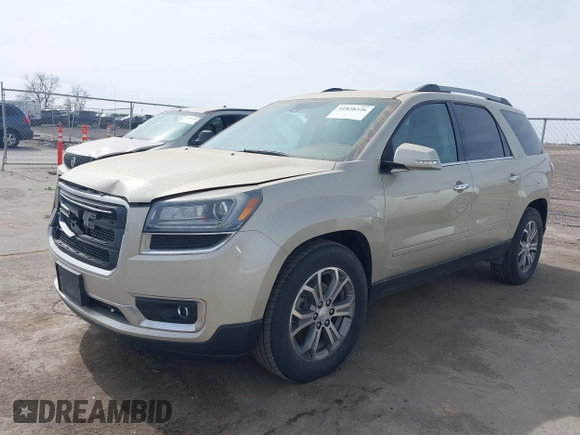 2015 GMC Acadia SLT with VIN 1GKKVRKD0FJ379667, listed as a IAAI auction lot 41828326 with 160,599 mi miles. Bid and sale history available at carsss.com. Image 2.