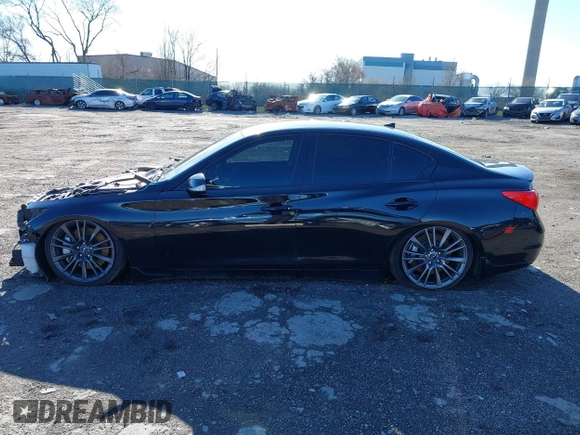 2016 Infiniti Q50 3.0t Red Sport 400 with VIN JN1FV7AR9GM451130, listed as a IAAI auction lot 41847805 with 89,146 mi miles. Bid and sale history available at carsss.com. Image 15.