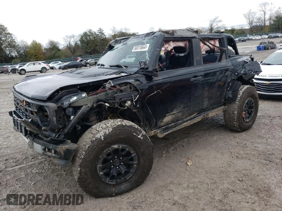 2023 Ford Bronco Raptor with VIN 1FMEE5JR0PLA89493, listed as a Copart auction lot 80310644 with 42,259 mi miles and Salvage Title. Bid and sale history available at carsss.com. Image 1.