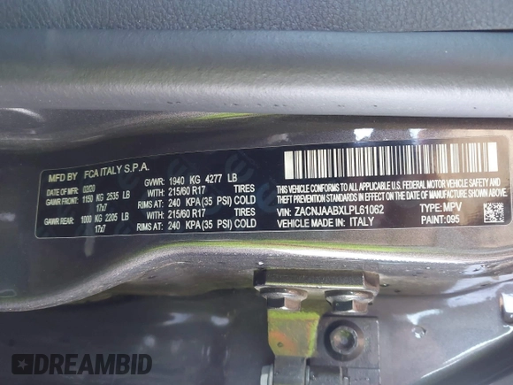 2020 Jeep Renegade Sport с VIN ZACNJAABXLPL61062, выставлен на аукционе IAAI как лот 42294424 с пробегом 45 950 миль миль и . История ставок и продаж доступна на DreamBid. Изображение 9.
