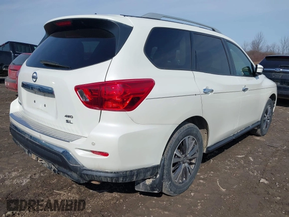 2017 Nissan Pathfinder SV with VIN 5N1DR2MM7HC610550, listed as a IAAI auction lot 41797183 with 54,071 mi miles. Bid and sale history available at carsss.com. Image 4.