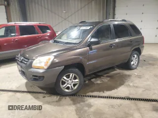 2008 Kia Sportage LX with VIN KNDJE723087519283, listed as a Copart auction lot 48173865 with 124,342 mi miles and Clean Title. Bid and sale history available at carsss.com. Image 1.