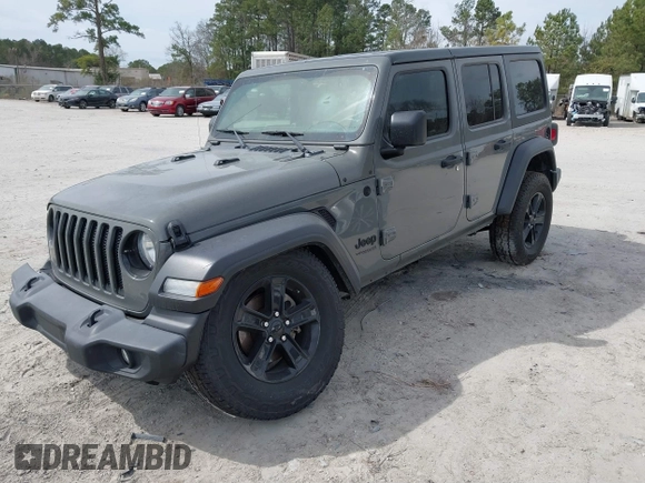 2021 Jeep Wrangler Unlimited Sport S with VIN 1C4HJXDG1MW594522, listed as a IAAI auction lot 41715891 with 88,821 mi miles. Bid and sale history available at carsss.com. Image 2.