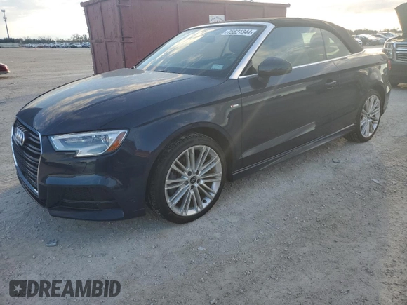 2017 Audi A3 2.0T Premium Plus with VIN WAUY8LFF6H1071831, listed as a Copart auction lot 75621344 with 21,370 mi miles and Salvage Title. Bid and sale history available at carsss.com. Image 1.