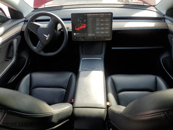 2021 Tesla Model 3 Long Range with VIN 5YJ3E1EB4MF035663, listed as a Copart auction lot 50725345 with 77,140 mi miles and Salvage Title. Bid and sale history available at carsss.com. Image 8.