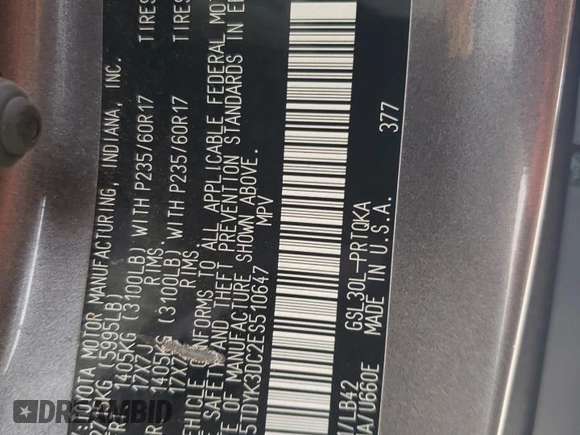 2014 Toyota Sienna XLE with VIN 5TDYK3DC2ES510647, listed as a Copart auction lot 54488845 with 216,091 mi miles and Salvage Title. Bid and sale history available at DreamBid. Image 13.