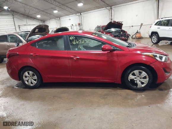 2016 Hyundai Elantra SE with VIN KMHDH4AE9GU573652, listed as a IAAI auction lot 41652780 with 124,897 mi miles. Bid and sale history available at carsss.com. Image 13.