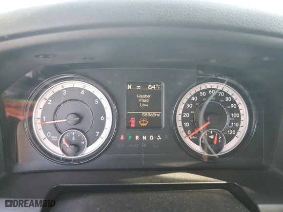 2021 Ram 1500 Classic Tradesman with VIN 3C6RR7KG5MG570097, listed as a Copart auction lot 75824324 with 58,989 mi miles and Salvage Title. Bid and sale history available at carsss.com. Image 9.