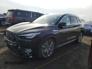 2021 Infiniti QX50 SENSORY with VIN 3PCAJ5CB0MF114230, listed as a Copart auction lot 46273185 with 47,328 mi miles and Salvage Title. Bid and sale history available at carsss.com. Image 1.