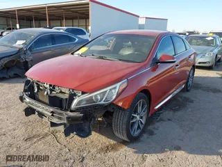 2015 Hyundai Sonata 2.0T Sport with VIN 5NPE34AB7FH156214, listed as a IAAI auction lot 41334114 with 148,703 mi miles. Bid and sale history available at carsss.com. Image 18.