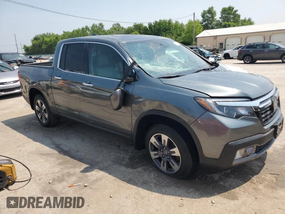 2017 Honda Ridgeline RTL-E with VIN 5FPYK3F74HB039715, listed as a Copart auction lot 60271415 with 56,892 mi miles and Salvage title. Bid and sale history available at DreamBid. Image 4.
