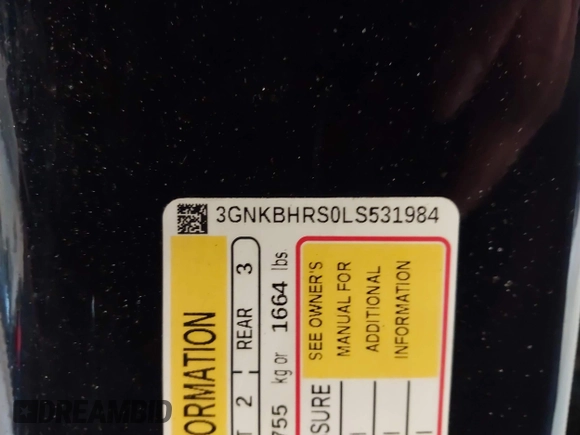 2020 Chevrolet Blazer LT с VIN 3GNKBHRS0LS531984, выставлен на аукционе IAAI как лот 42186124 с пробегом 66 736 миль миль и . История ставок и продаж доступна на DreamBid. Изображение 9.
