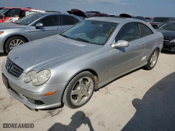 2004 Mercedes-Benz CLK-Class 5.0L with VIN WDBTJ75J44F066718, listed as a Copart auction lot 76339294 with 0 mi miles and Clean Title. Bid and sale history available at carsss.com. Image 1.