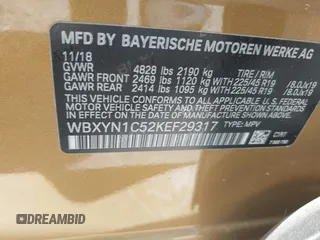 2019 BMW X2 M35i z VIN WBXYN1C52KEF29317, wystawiony jako IAAI lot #42161315 z przebiegiem 76 410 mil mil oraz . Historia ofert i sprzedaży dostępna na DreamBid. Obrazek 9.
