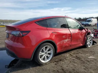 2021 Tesla Model Y Long Range with VIN 5YJYGDEE6MF258475, listed as a Copart auction lot 51347335 with 0 mi miles and Salvage Title. Bid and sale history available at carsss.com. Image 3.