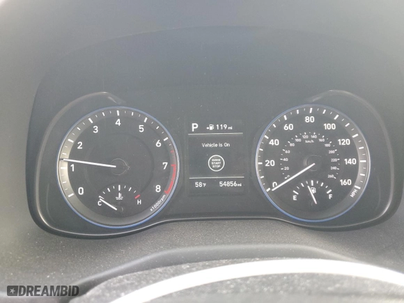 2018 Hyundai Kona SEL with VIN KM8K2CAA7JU121321, listed as a Copart auction lot 45602095 with 54,856 mi miles and Salvage Title. Bid and sale history available at carsss.com. Image 9.