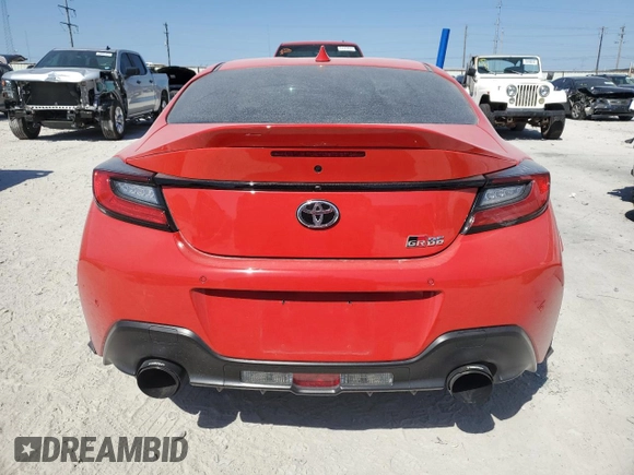 2023 Toyota GR86 Premium with VIN JF1ZNBF10P8752559, listed as a Copart auction lot 71570064 with 23,696 mi miles and Salvage Title. Bid and sale history available at carsss.com. Image 6.