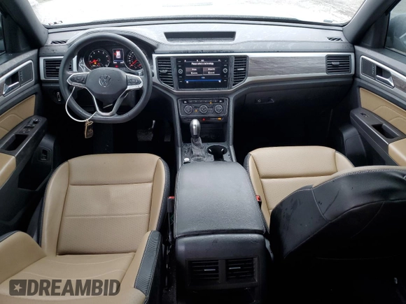 2021 Volkswagen Atlas SE with VIN 1V2JE2CA2MC241535, listed as a Copart auction lot 44203225 with 33,995 mi miles and Salvage title. Bid and sale history available at DreamBid. Image 8.