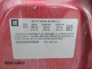 2011 Chevrolet Cruze LTZ with VIN 1G1PH5S91B7235560, listed as a Copart auction lot 54618745 with 238,231 mi miles and Clean Title. Bid and sale history available at DreamBid. Image 12.