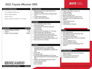 2022 Toyota 4Runner SR5 z VIN JTEMU5JR7N6001436, wystawiony jako Copart lot #58497904 z przebiegiem 48 364 mil mil oraz Czysty tytuł • Clean title. Historia ofert i sprzedaży dostępna na DreamBid. Obrazek 12.