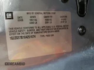 2008 Pontiac G6 with VIN 1G2ZG57B184251674, listed as a Copart auction lot 64721694 with 146,063 mi miles and Clean Title. Bid and sale history available at carsss.com. Image 12.
