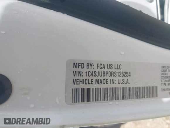 2024 Jeep Wagoneer Series II with VIN 1C4SJUBP0RS126254, listed as a IAAI auction lot 42642697 with 54,258 mi miles and . Bid and sale history available at DreamBid. Image 9.