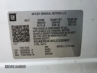 2018 Buick Enclave Avenir with VIN 5GAERDKW5JJ130907, listed as a Copart auction lot 41400535 with 102,833 mi miles and Salvage Title. Bid and sale history available at DreamBid. Image 13.
