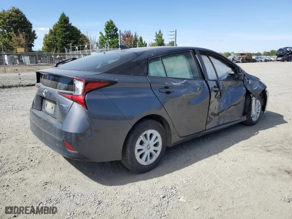 2019 Toyota Prius L Eco with VIN JTDKARFU6K3086954, listed as a Copart auction lot 70511124 with 0 mi miles and Salvage Title. Bid and sale history available at carsss.com. Image 3.