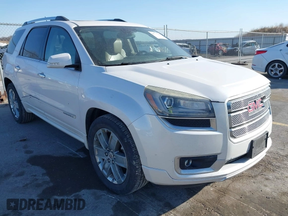 2016 GMC Acadia Denali with VIN 1GKKVTKD3GJ221449, listed as a IAAI auction lot 41777230 with 157,699 mi miles and . Bid and sale history available at DreamBid. Image 1.