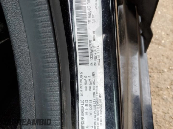2012 Chrysler 200 LX with VIN 1C3CCBAB2CN295730, listed as a Copart auction lot 86413614 with 201,990 mi miles and Salvage Title. Bid and sale history available at DreamBid. Image 12.