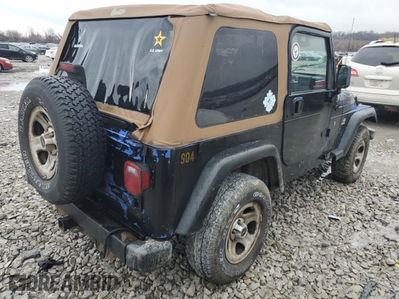 1998 Jeep Wrangler Sport with VIN 1J4FY19S5WP707201, listed as a Copart auction lot 86632884 with 0 mi miles and Salvage Title. Bid and sale history available at carsss.com. Image 3.