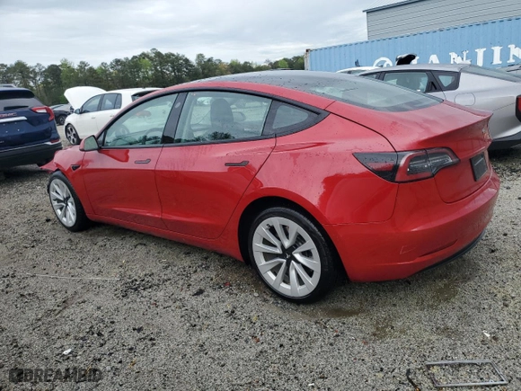 2022 Tesla Model 3 with VIN 5YJ3E1EA8NF288753, listed as a Copart auction lot 51188965 with NaN miles and Clean Title. Bid and sale history available at carsss.com. Image 2.