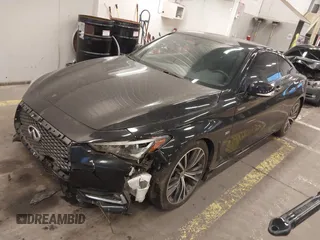 2018 Infiniti Q60 Luxe with VIN JN1EV7EL1JM393037, listed as a IAAI auction lot 41308526 with 54,065 mi miles and . Bid and sale history available at DreamBid. Image 2.