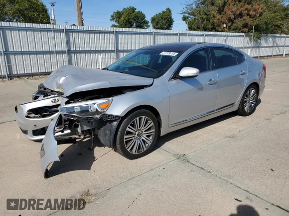 2016 Kia Cadenza Premium with VIN KNALN4D74G5209491, listed as a Copart auction lot 77173114 with 64,628 mi miles and Salvage Title. Bid and sale history available at carsss.com. Image 1.