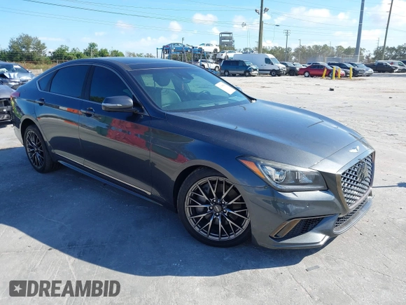 2020 Genesis G80 3.8L with VIN KMTFN4JE9LU332627, listed as a IAAI auction lot 41155598 with 70,070 mi miles. Bid and sale history available at carsss.com. Image 1.