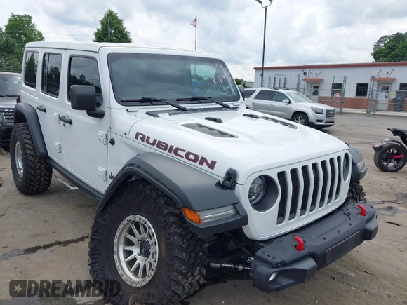 2021 Jeep Wrangler Unlimited Rubicon with VIN 1C4HJXFG7MW527498, listed as a IAAI auction lot 42393520 with 18,085 mi miles and . Bid and sale history available at DreamBid. Image 1.